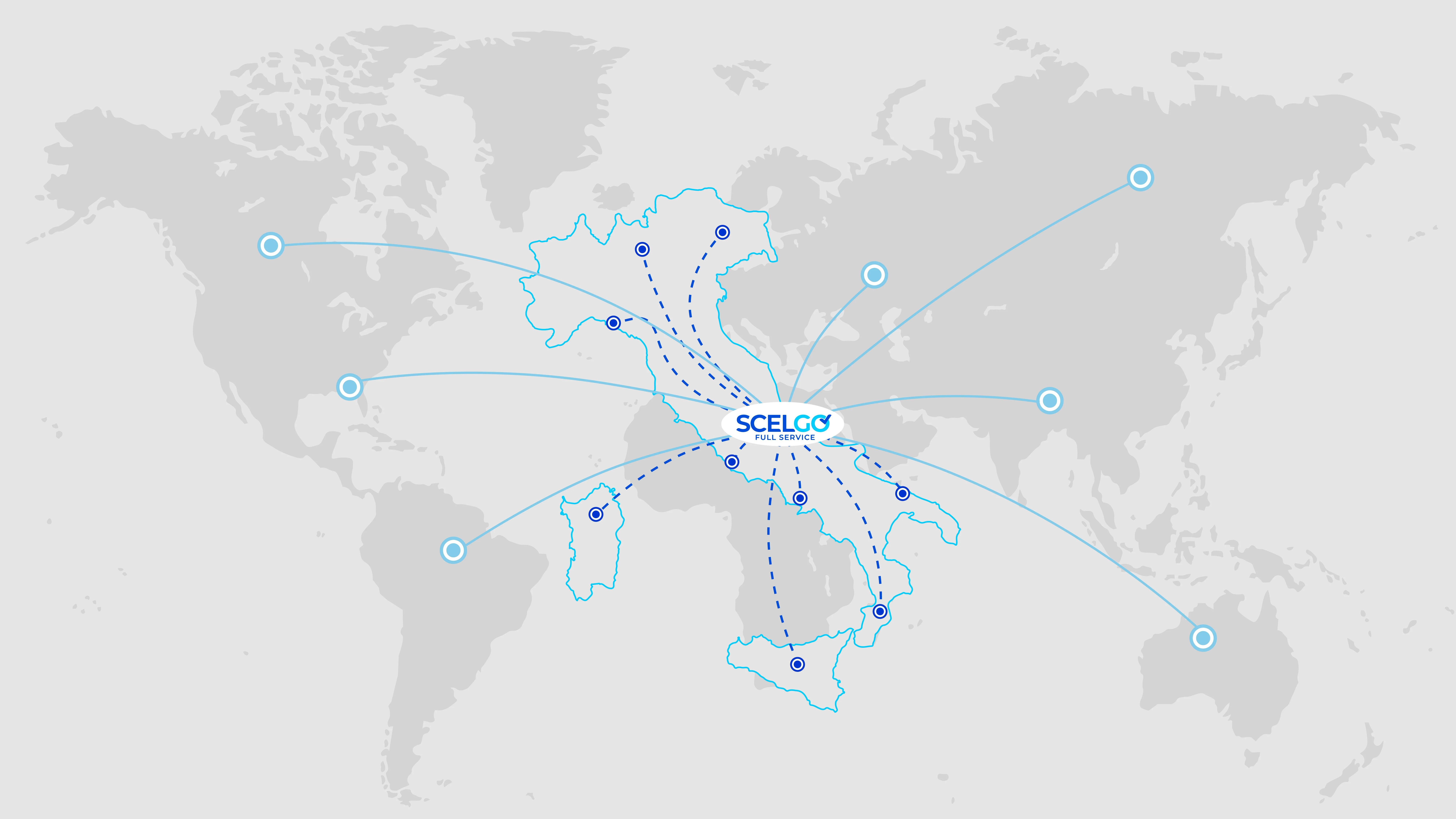 World map of the countries where Scelgo exports
